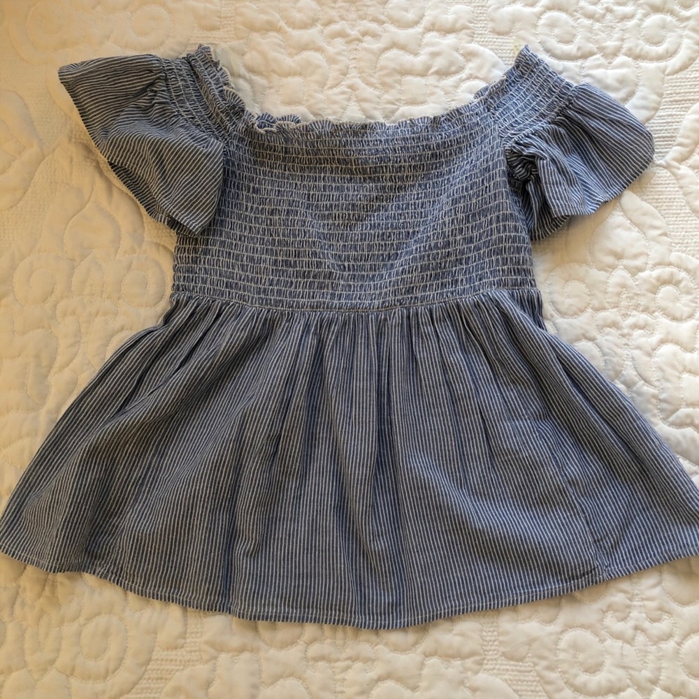 Flared Peplum Top with Short Flared Sleeves